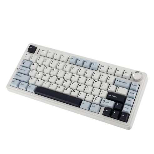 Teclado Mecânico Aula F75 Azul Preto Sem Fio Inglês Us