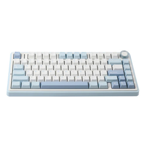 Teclado Mecânico Aula F75 Azul Claro Sem Fio Inglês Us