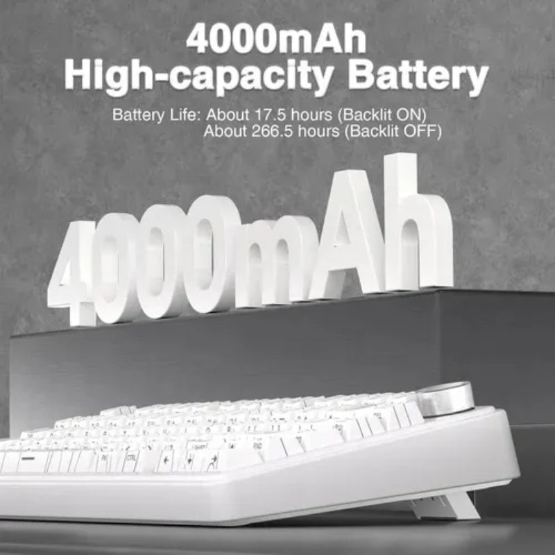 Teclado Mecânico Aula F75 Branco Contorno Sem Fio Inglês Us