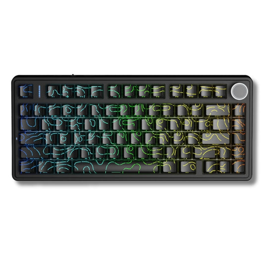 Teclado Mecânico Aula F75 Preto Contorno Sem Fio Inglês Us