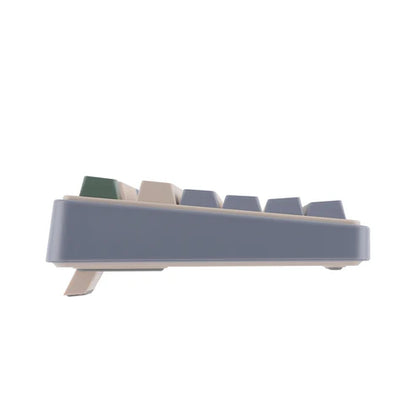 Teclado Mecânico Aula F75 Bege Verde Sem Fio Inglês Us