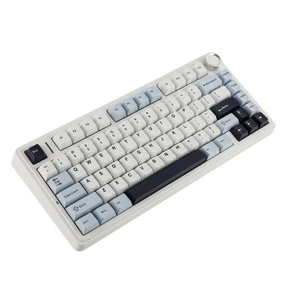 Teclado Mecânico Aula F75 Azul Preto Sem Fio Inglês Us