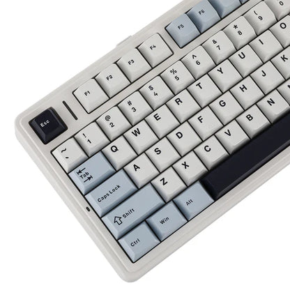 Teclado Mecânico Aula F75 Branco Azul Sem Fio Abnt2