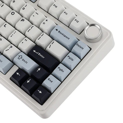 Teclado Mecânico Aula F75 Azul Preto Sem Fio Inglês Us