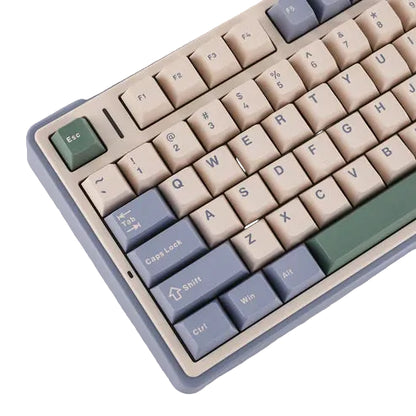 Teclado Mecânico Aula F75 Bege Verde Sem Fio Inglês Us