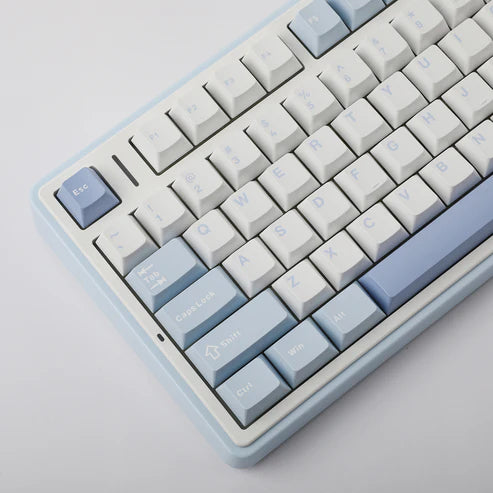 Teclado Mecânico Aula F75 Azul Claro Sem Fio Inglês Us