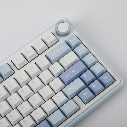 Teclado Mecânico Aula F75 Azul Claro Sem Fio Inglês Us