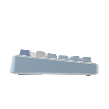 Teclado Mecânico Aula F75 Azul Claro Sem Fio Inglês Us