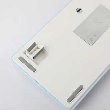 Teclado Mecânico Aula F75 Azul Claro Sem Fio Inglês Us