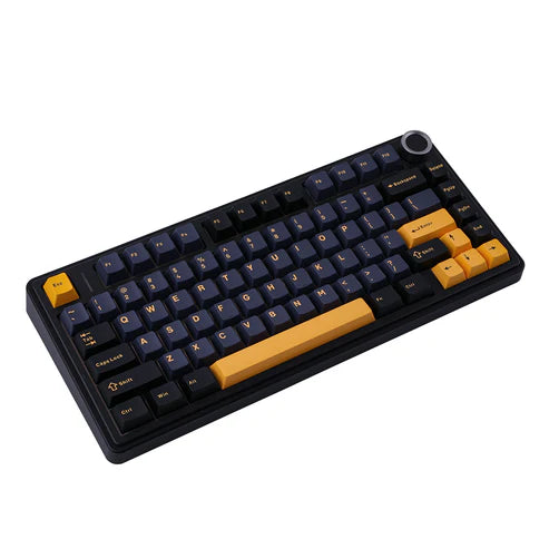 Teclado Mecânico Aula F75 Preto Laranja Sem Fio Inglês Us