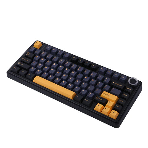 Teclado Mecânico Aula F75 Preto Laranja Sem Fio Inglês Us