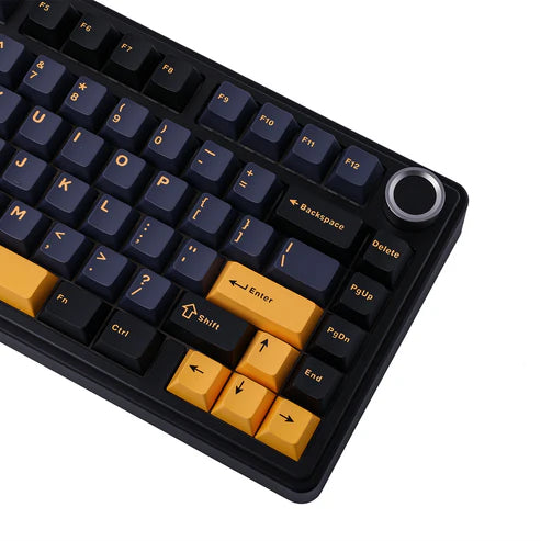 Teclado Mecânico Aula F75 Preto Laranja Sem Fio Inglês Us