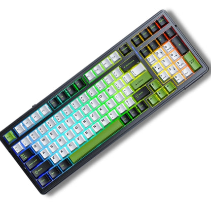 Teclado Mecânico Aula F99 Preto Verde Sem Fio Inglês Internacional