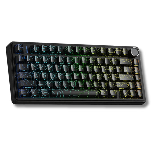 Teclado Mecânico Aula F75 Preto Contorno Sem Fio Inglês Us
