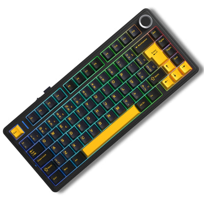 Teclado Mecânico Aula F75 Preto Laranja Sem Fio Abnt2