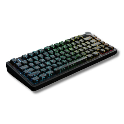 Teclado Mecânico Aula F75 Preto Contorno Sem Fio Inglês Us