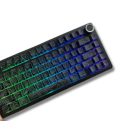 Teclado Mecânico Aula F75 Preto Contorno Sem Fio Inglês Us