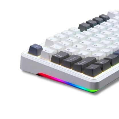 Teclado Mecânico Aula F87 Branco Laranja Sem Fio Inglês Us