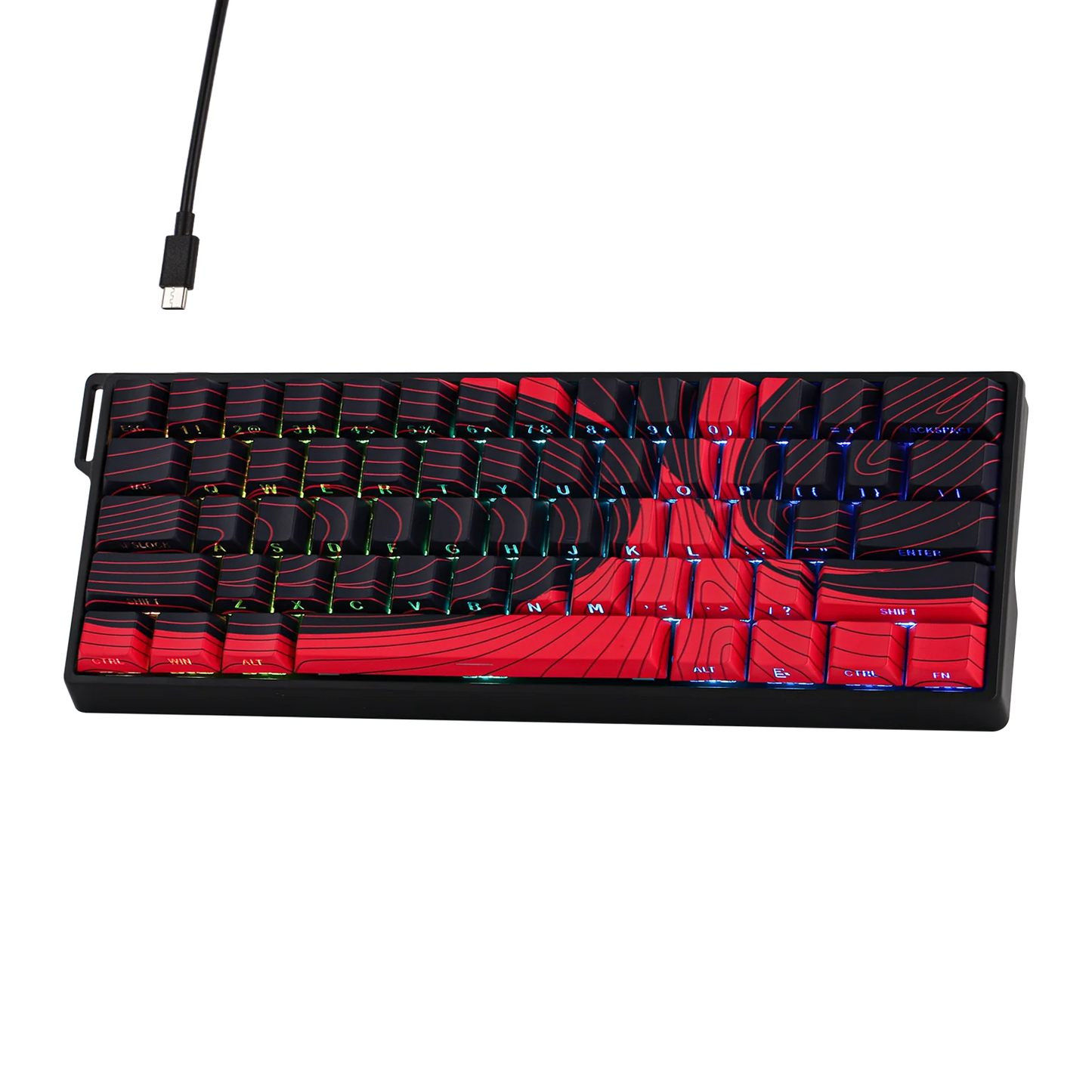 Teclado Magnético Aula Win60he Max Switch Wing Chun Magnetic Vermelho Inglês Us