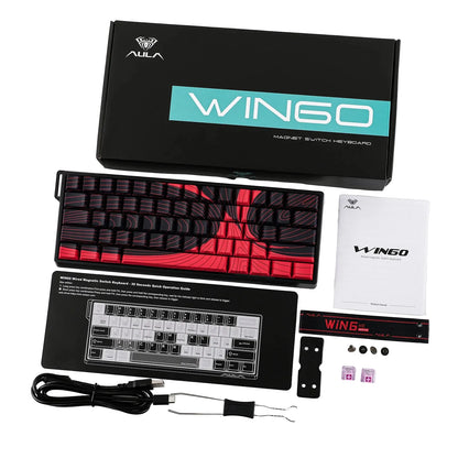 Teclado Magnético Aula Win60he Max Switch Wing Chun Magnetic Vermelho Inglês Us