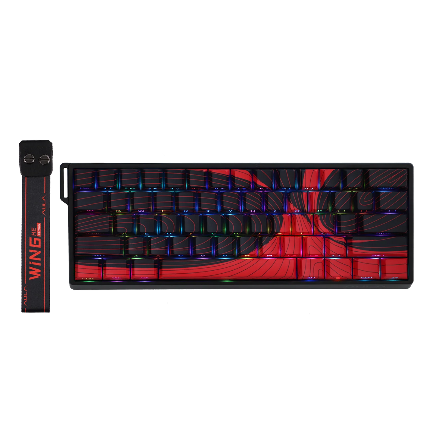 Teclado Magnético Aula Win60he Max Switch Wing Chun Magnetic Vermelho Inglês Us