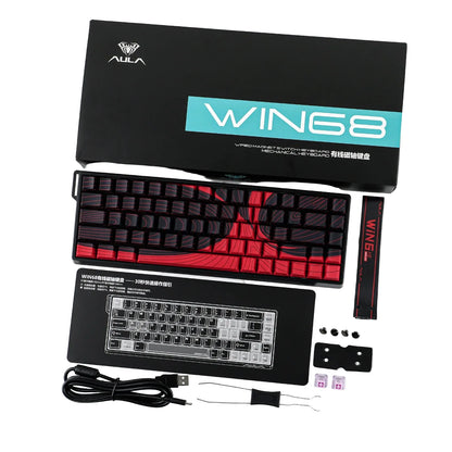 Teclado Magnético Aula Win68he Max Hall Effect Switch Wing Chun Magnetic Vermelho Inglês Us