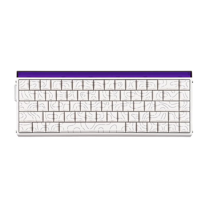 Teclado Magnético Aula Hero68 HE 8k 0.01mm Rapid Trigger Branco Listrado Inglês Us