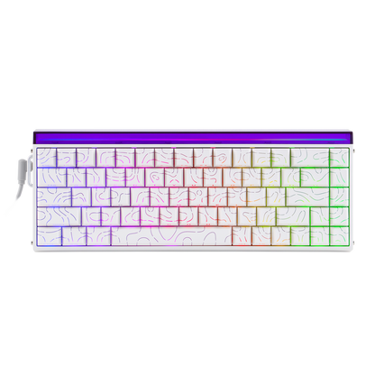 Teclado Magnético Aula Hero68 HE 8k 0.01mm Rapid Trigger Branco Listrado Inglês Us