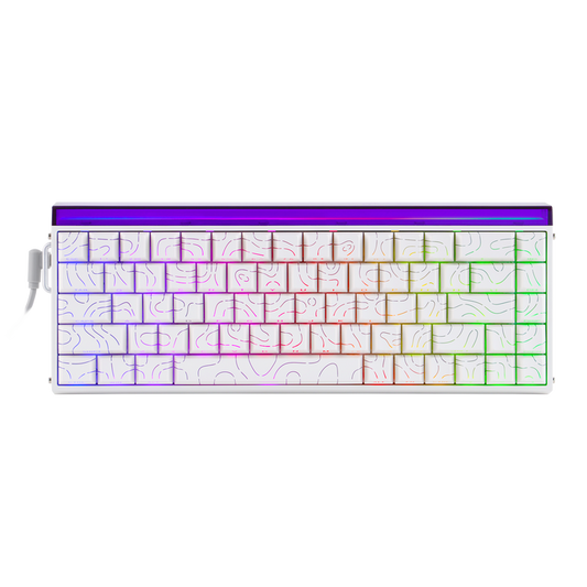 Teclado Magnético Aula Hero68 HE 8k 0.01mm Rapid Trigger Branco Listrado Inglês Us