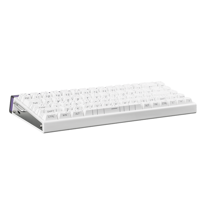 Teclado Magnético Aula Hero68 HE 8k 0.01mm Rapid Trigger Branco Listrado Inglês Us