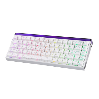 Teclado Magnético Aula Hero68 HE 8k 0.01mm Rapid Trigger Branco Listrado Inglês Us
