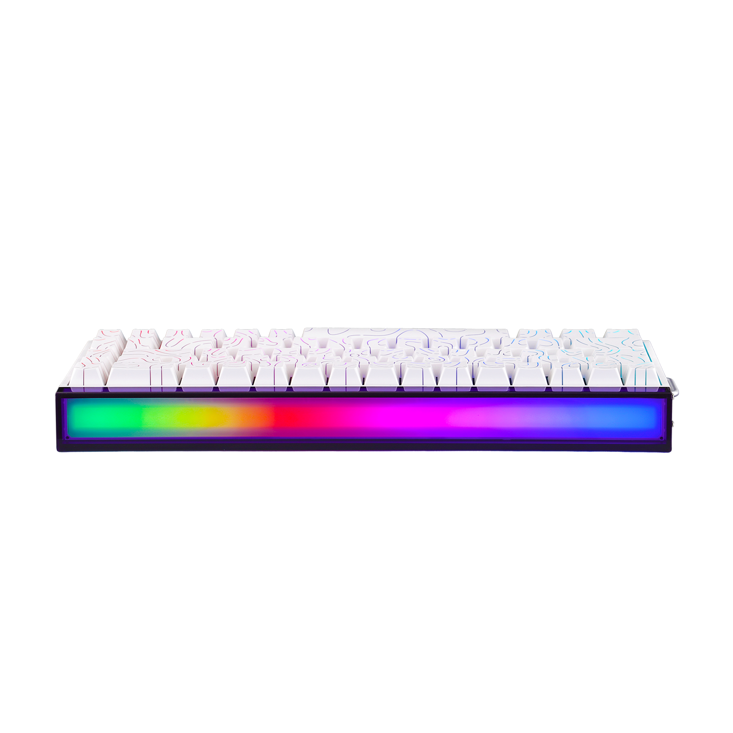 Teclado Magnético Aula Hero68 HE 8k 0.01mm Rapid Trigger Branco Listrado Inglês Us