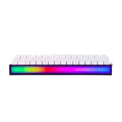 Teclado Magnético Aula Hero68 HE 8k 0.01mm Rapid Trigger Branco Listrado Inglês Us