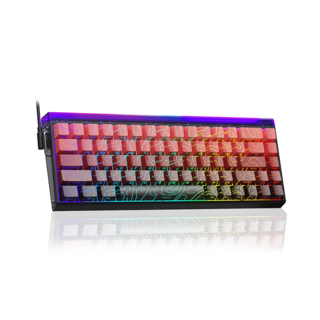 Teclado Magnético Aula Hero68 HE  8k 0.01mm Rapid Trigger Vermelho Listrado Inglês Us
