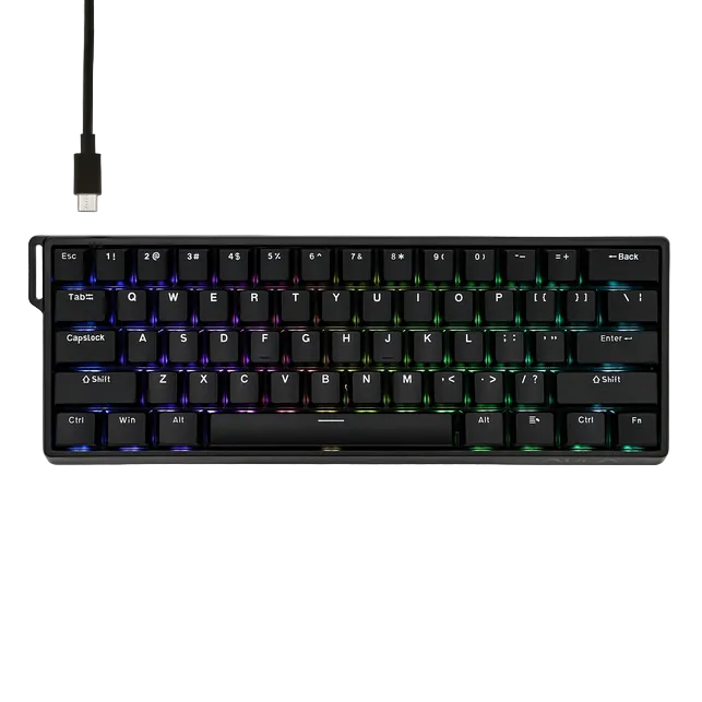 Teclado Magnético Aula Win60he Idioma Inglês Us Switch Gray Wood Magnetic Preto