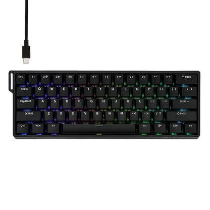 Teclado Magnético Aula Win60he Idioma Inglês Us Switch Gray Wood Magnetic Preto